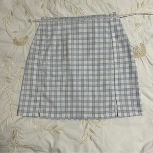 Brandy Melville Blue/White Plaid Patterned Mini Skirt, XS/S